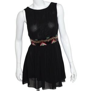 TFNC Dress S Chiffon Beaded Black